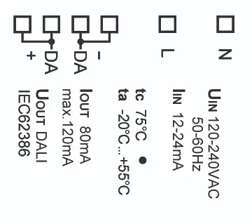 Masszeichnung und Verdrahtung 24033444-80 DALI PS2 80mA-02.webp