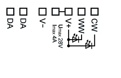 Masszeichnung und Verdrahtung 89453836 DALI-2 CW-WW LED Dimmer 4A CV DT8-02.webp