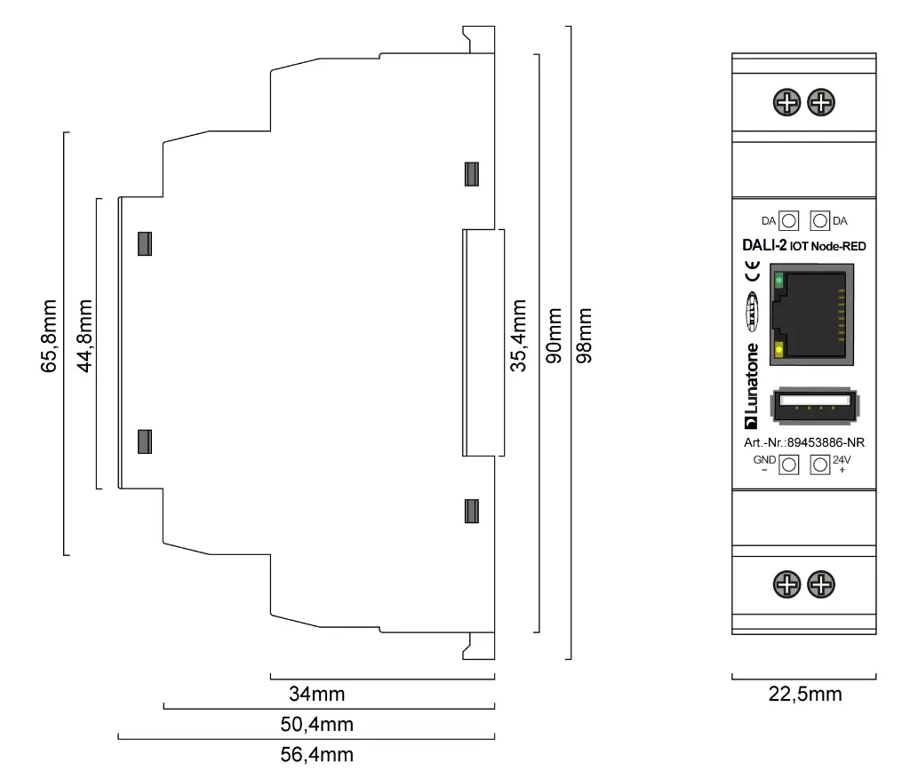 Masszeichnung DALI-2 IOT Gateway Node RED 89453886-NR-01.webp