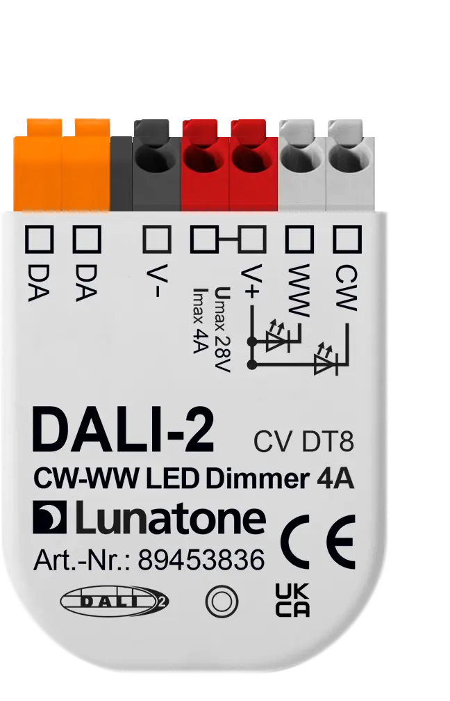 89453836 DALI-2 CW-WW LED Dimmer 4A CV DT8 Front.webp