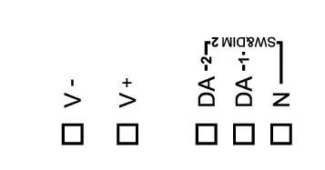 Masszeichnung Verdrahtung 89453843 RGBW LED Dimmer 16A CV DT8-03.webp