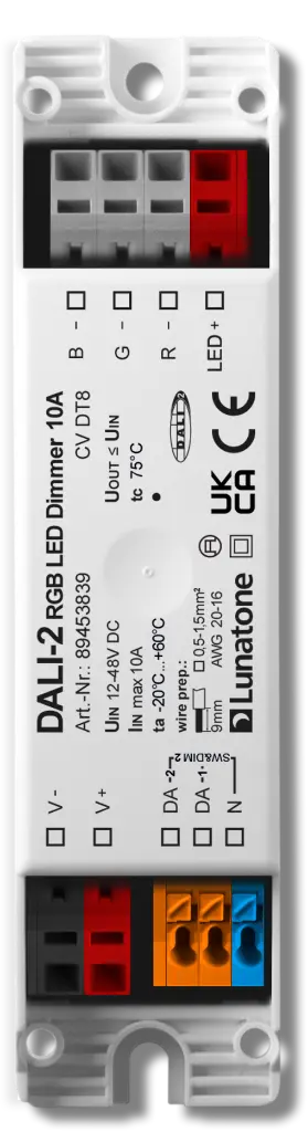 89453839 DALI-2 RGB LED Dimmer DT8 CV 10A Front S.webp