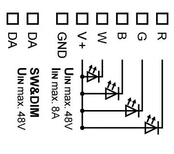 Masszeichnung und Verdrahtung 86458509 DALI RGBW 8A CV DT8-02.webp