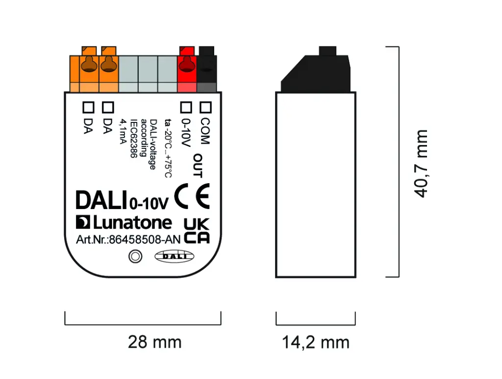 Masszeichnung und Verdrahtung 86458508-AN DALI 0-10V AN-01.webp