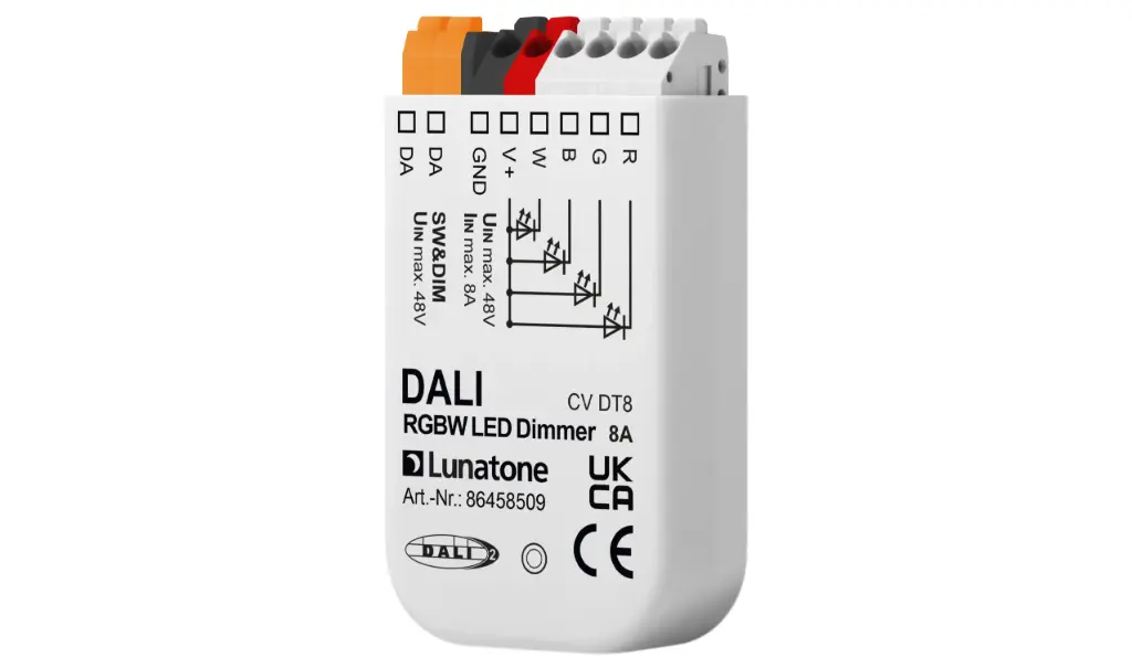 DALI DT8 RGBW LED Dimmer 8A