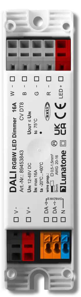 DALI DT8 RGBW LED Dimmer 16A