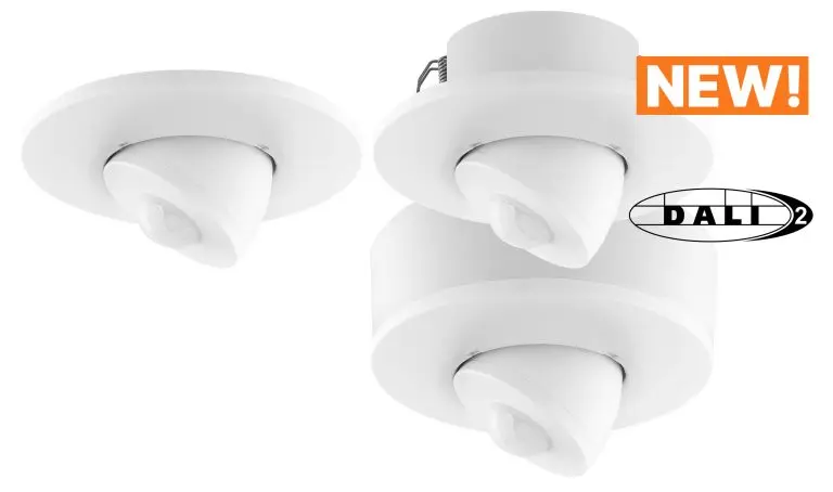 [86458670-W16-ZD] DALI-2 CS, Application Controller, PIR 12m/Light, traffic white RAL9016, ceiling