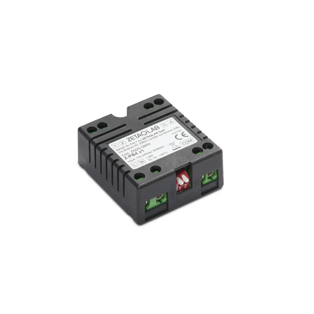 [EN150594] Z-PB4 wireless mesh network push button interface 4 entries for conventional switches 2.4 GHz Bluetooth LE/Zigbee 3.0